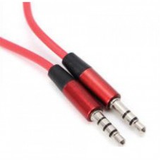 Auxiliary Cable with MIC 3.5mm to 3.5mm Cable (Red)