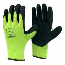 HI-Visible Green LATEX PALM COATED cotton flexible glove
