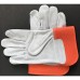  Cowhide Orange leather palm work glove