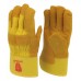 Cowhide Yellow leather palm work glove with insulation