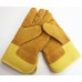 Cowhide Yellow leather palm work glove with insulation